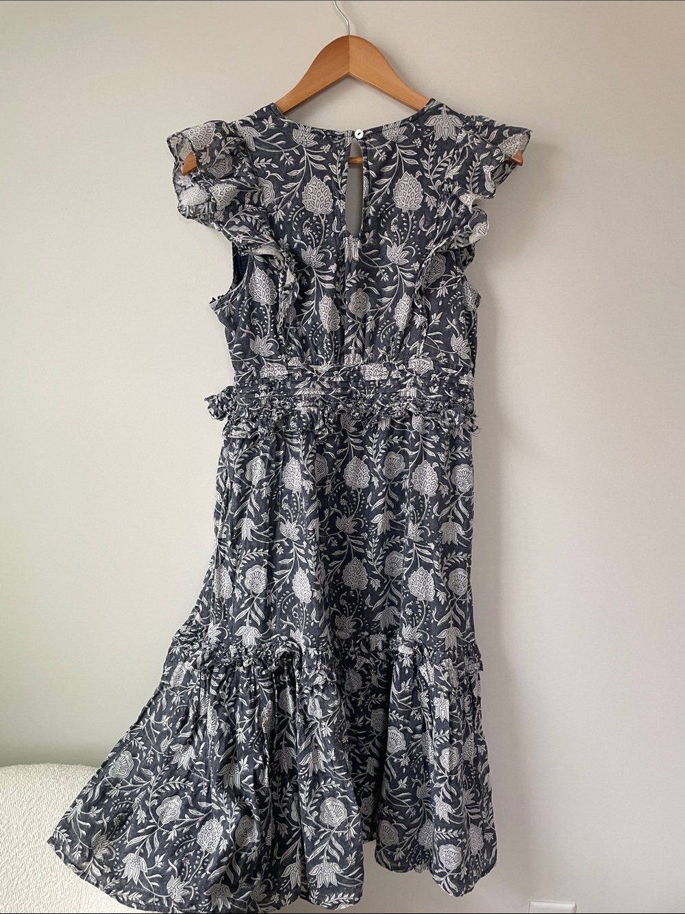 Cleobella Cherie Floral Ruffle Midi Dress Medium Organic Cotton - Picture 3 of 7